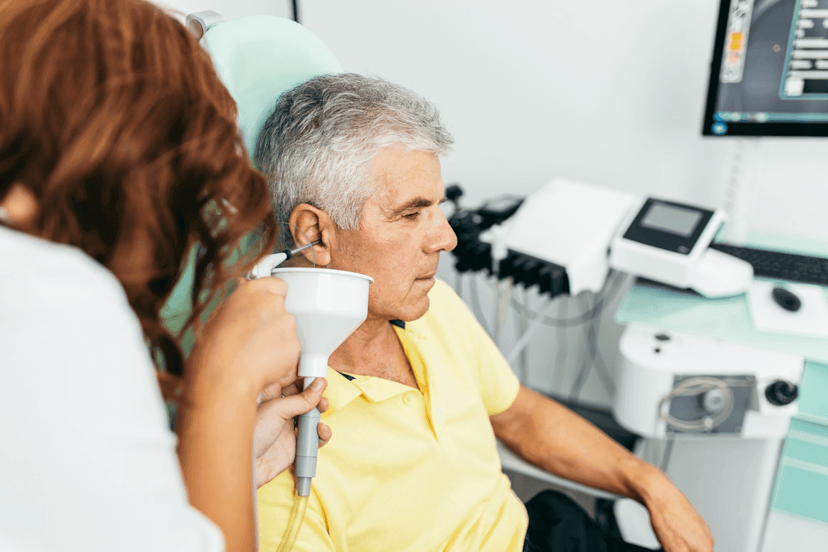 Close-up ear care image for cerumen and earwax removal